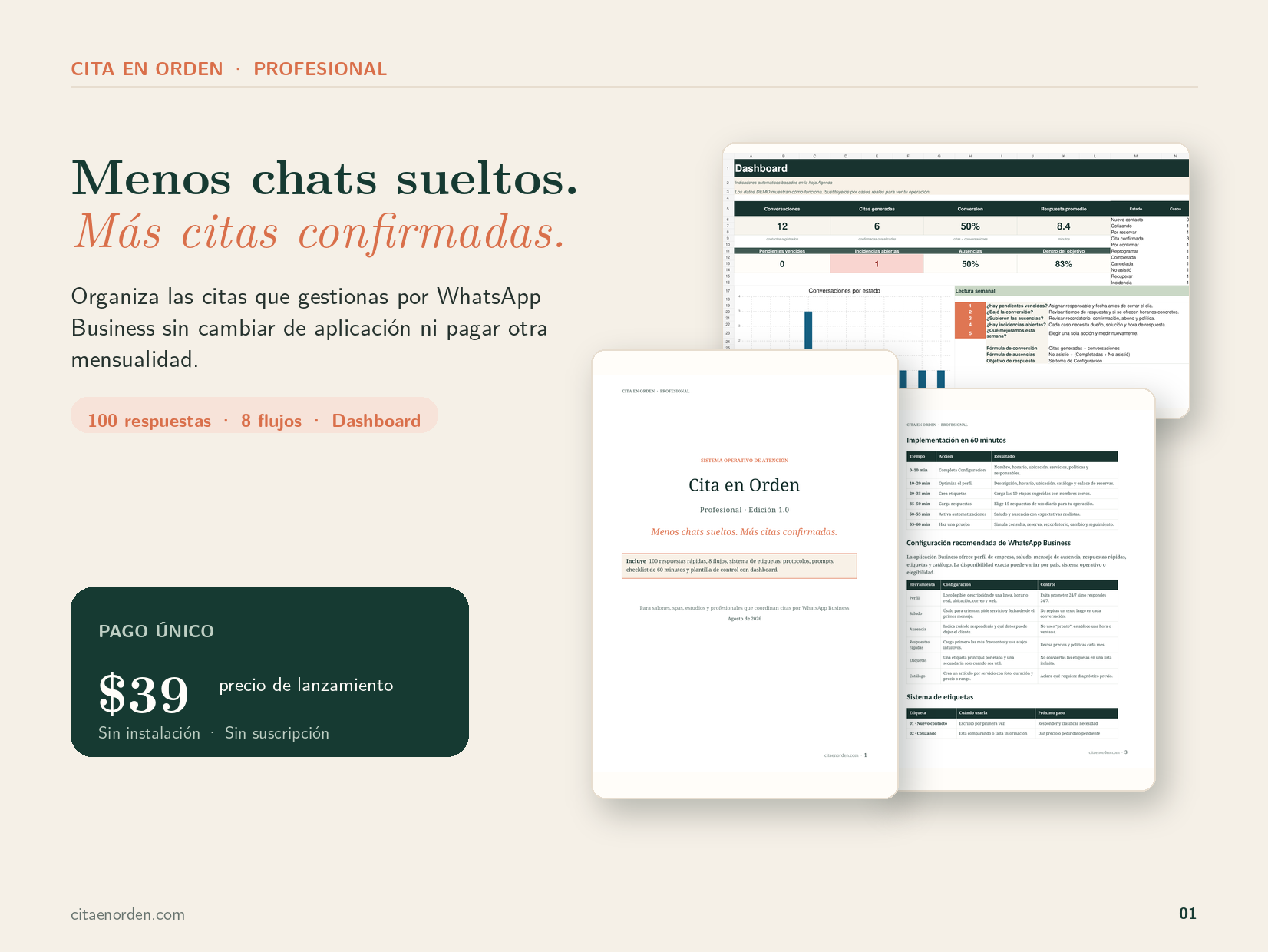 Contenido real del Kit Profesional Cita en Orden